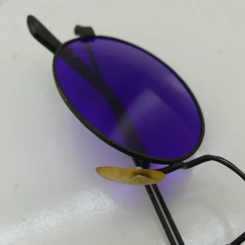 Vintage 90s Oval Gold Metal Sunglasses Brown Tint Lens UV400 Retro Y2K Steampunk